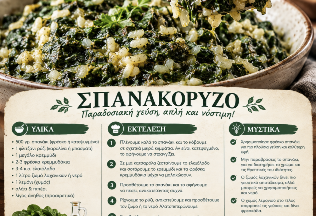 Αυτή η συνταγή για σπανακόρυζο θα σας αρέσει