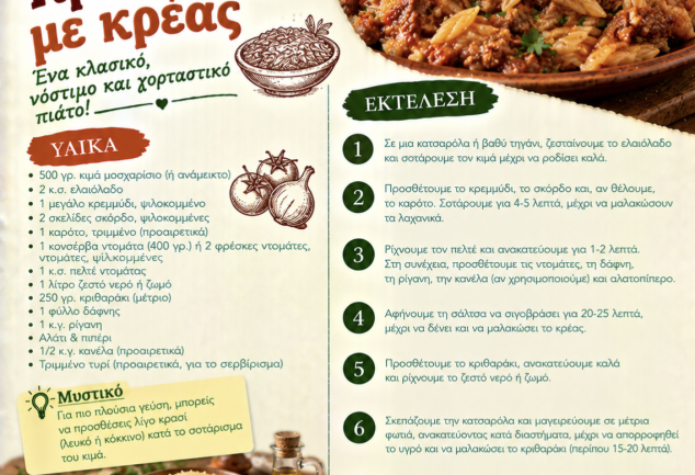 Συνταγή για κριθαράκι με κρέας