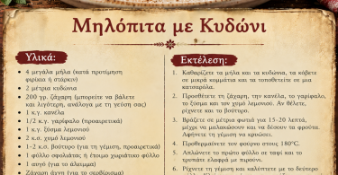 Εύκολη συνταγή για μηλόπιτα με κυδώνι