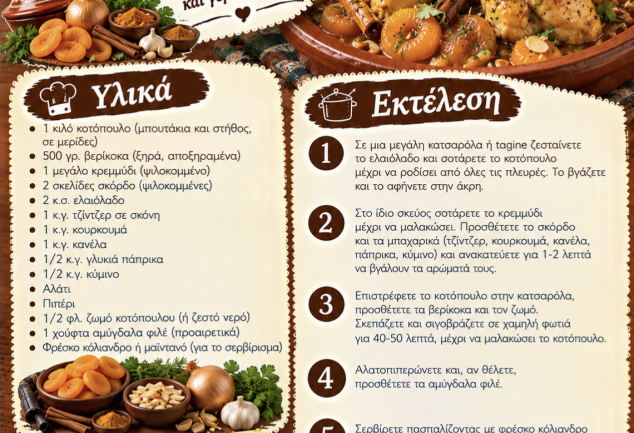 Συνταγή για Chicken tagine με βερίκοκα