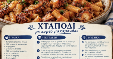 Συνταγή για χταπόδι με κοφτό μακαρονάκι