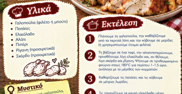 Συνταγή για γαλοπούλα με πατάτες τηγανητές