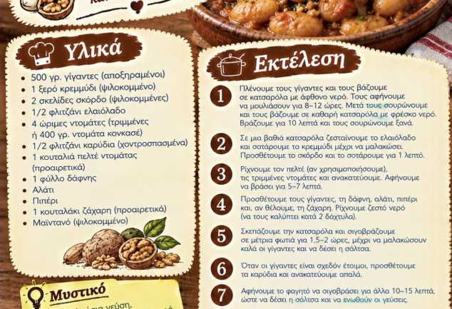 Συνταγή για γίγαντες με καρύδια
