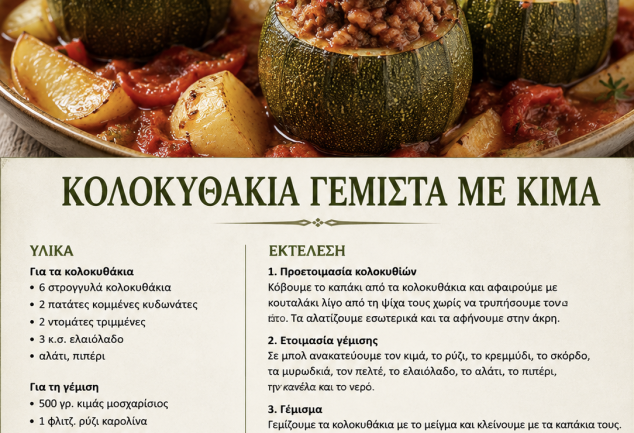 Κολοκυθάκια γεμιστά με κιμά