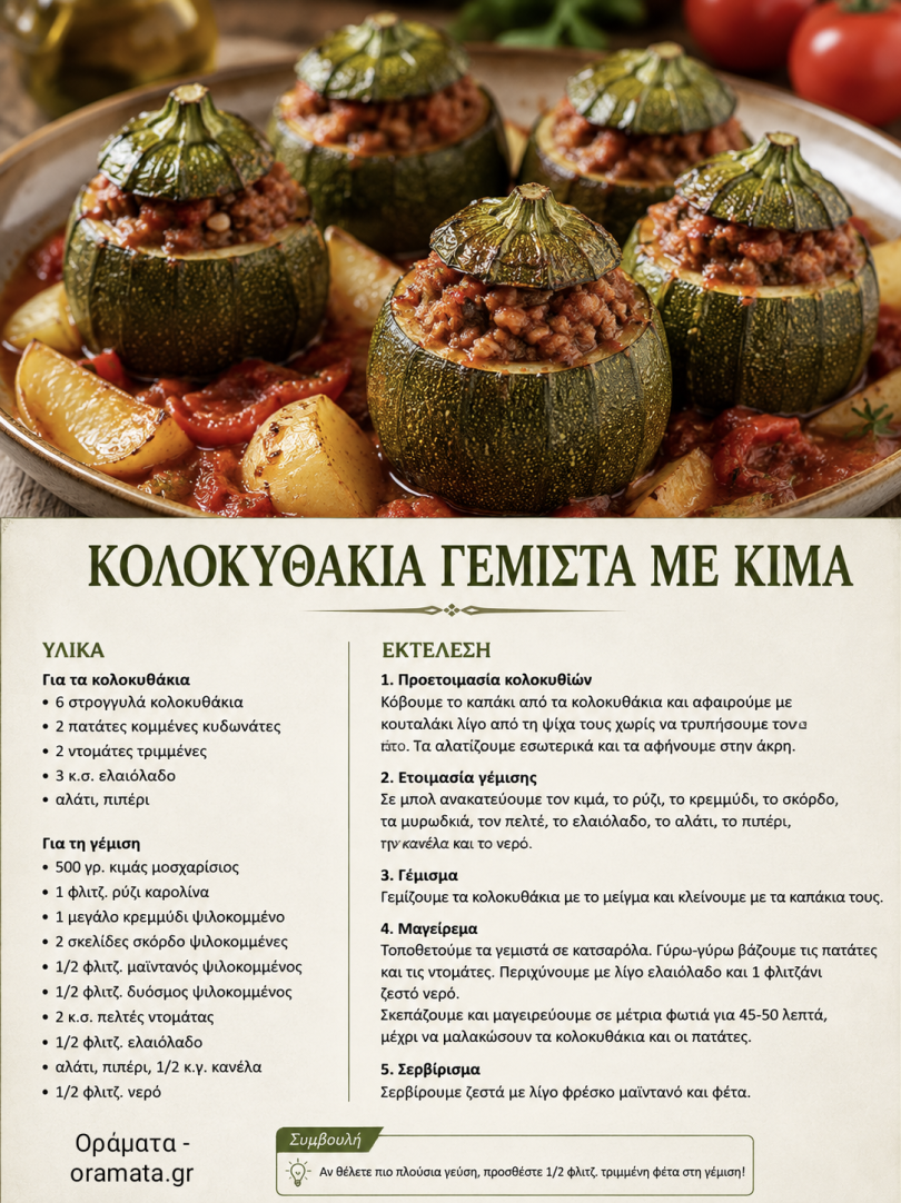 Κολοκυθάκια γεμιστά με κιμά