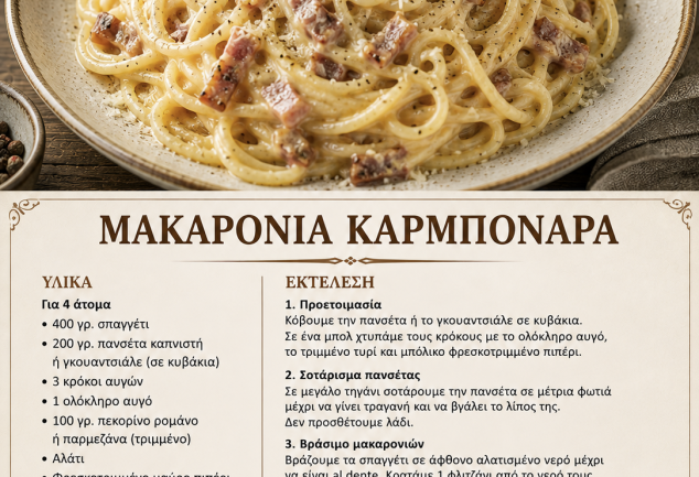 Μακαρόνια καρμπονάρα