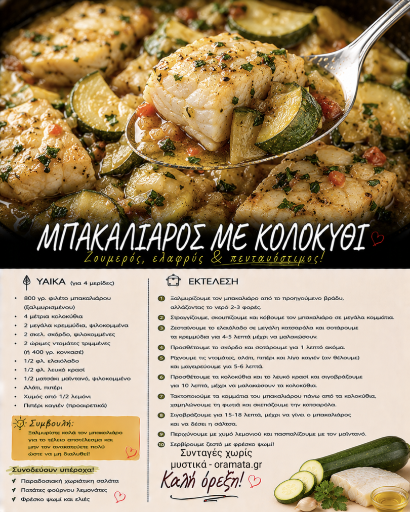 Μπακαλιάρος με κολοκύθι Μπακαλιάρος με κολοκύθι