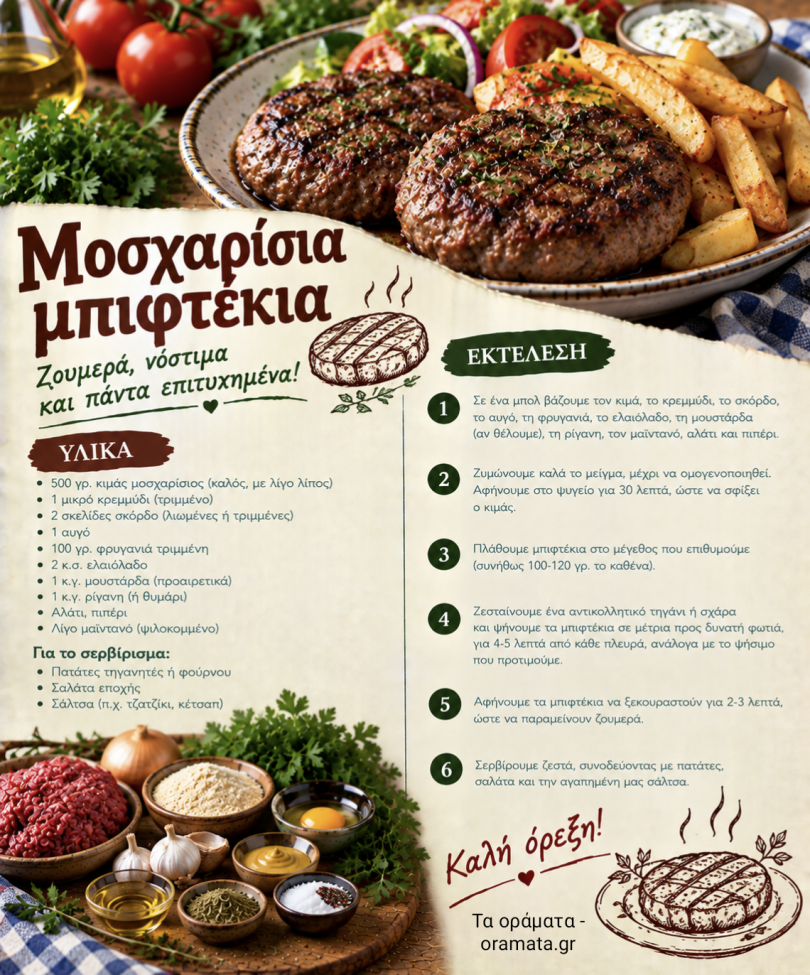 Μπιφτέκια μοσχαρίσια Μπιφτέκια μοσχαρίσια