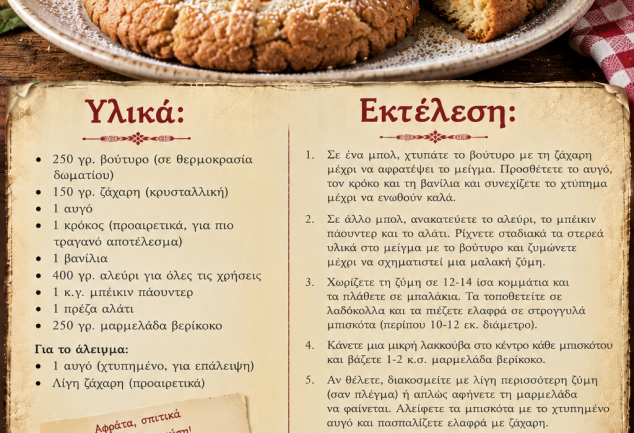 Συνταγή για σπιτικά μπισκότα με μαρμελάδα βερίκοκο