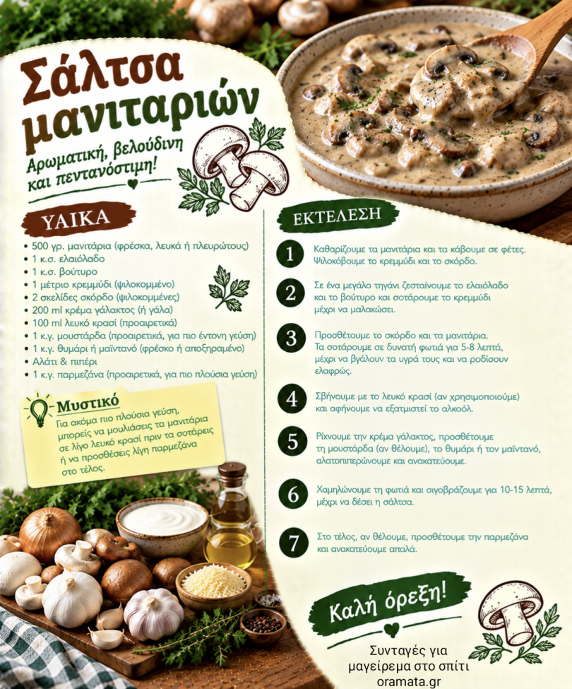 Συνταγή για σπιτική σάλτσα μανιταριών Συνταγή για σπιτική σάλτσα μανιταριών