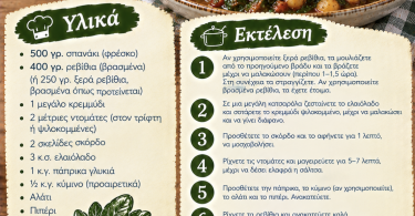 Συνταγή για σπιτικό σπανάκι με ρεβίθια