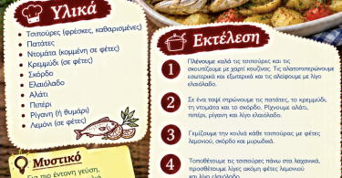 Συνταγή για τσιπούρα με πατάτες ντομάτα σκόρδο στο φούρνο