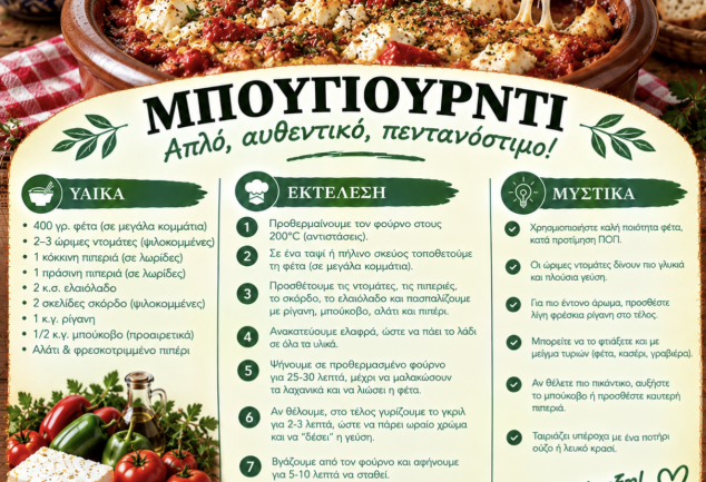 Εύκολη και γρήγορη συνταγή για μπουγιουρντί