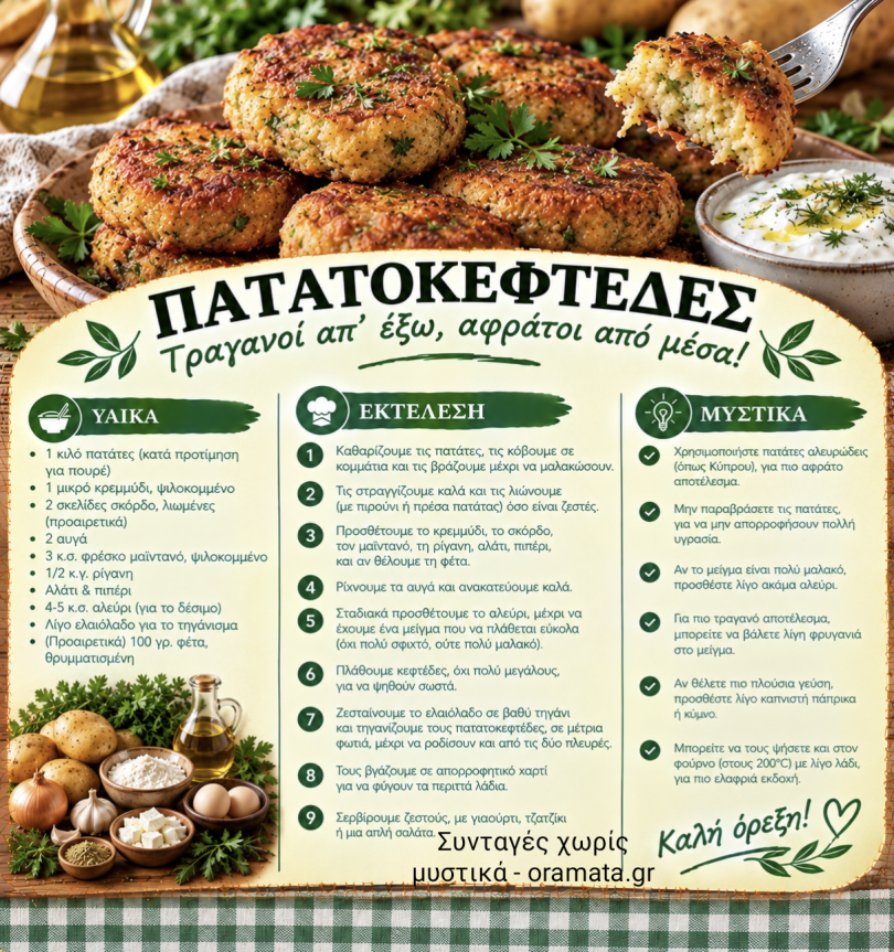 Εύκολη συνταγή για σπιτικούς πατατοκεφτέδες