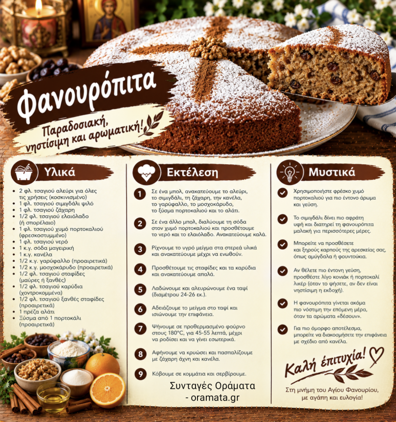 Συνταγή για φανουρόπιτα